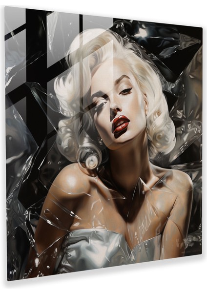 Büyüleyici Tarih: Marilyn Monroe Cam Baskı - Marilyn Monroe, Göz Alıcı Cazibe, Ev Dekorasyonu, Marilyn Monroe, 30X30