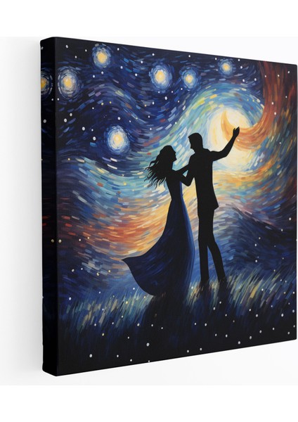 Gece Yarısı Romantizmi Duvar Sanatı - Gece Yarısı, Beraberlik, Tutku, Zamansız Sembol, 30X30