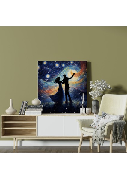 Gece Yarısı Romantizmi Duvar Sanatı - Gece Yarısı, Beraberlik, Tutku, Zamansız Sembol, 30X30 fiyatları