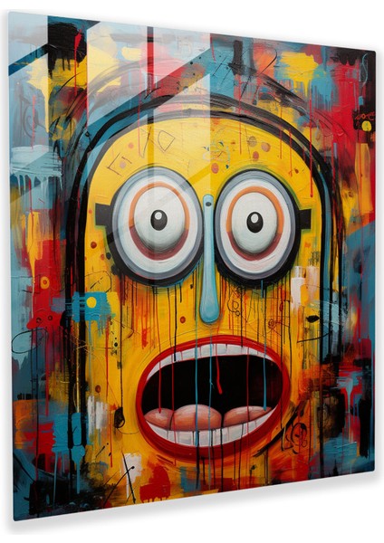 Minionlar Cam Baskı - Soyut Anlatım - Minionlar, Cam Tablo, Cam Sanatı, Cam Baskı, 30X30