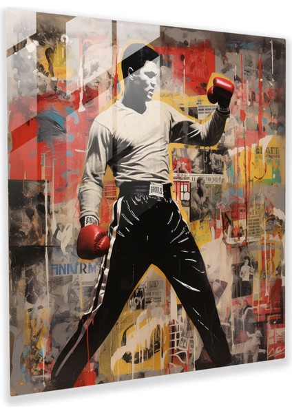 Efsanevi Muhammed Ali Cam Baskı - Muhammed Ali, Efsanevi, Cam Sanatı, Ev Dekorasyonu, 30X30