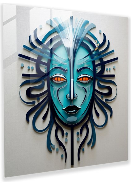 Medusa Geometrik Cam Duvar Sanatı - Geometrik Şekil ve Çizgilerden Oluşan Çarpıcı Kompozisyon - Medusa, Çizgiler, Kompozisyon, Geometrik, 30X30