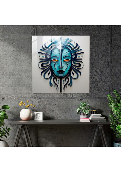 Medusa Geometrik Cam Duvar Sanatı - Geometrik Şekil ve Çizgilerden Oluşan Çarpıcı Kompozisyon - Medusa, Çizgiler, Kompozisyon, Geometrik, 30X30 fiyatları