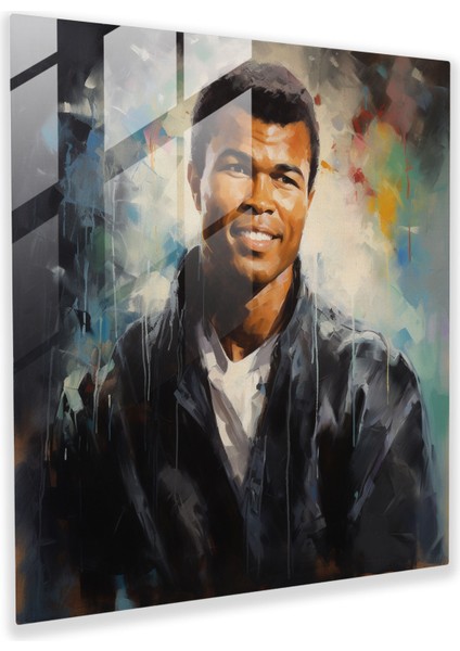 Muhammed Ali Dışavurumcu Yağlıboya Tablo Cam Baskı - Muhammed Ali, Ev Dekorasyonu, Cam Duvar Tablosu, Muhammed Ali, 30X30