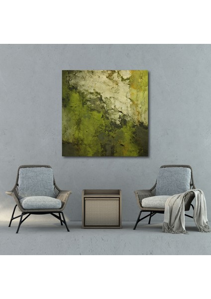 Yosun Duvar Sanatı - Modern Soyut Kanvas Tablo - Yosun, Yosun Kanvas Tablo, Yosun Duvar Dekorasyonu, Dokulu Yosun Desenleri, 30X30 modelleri