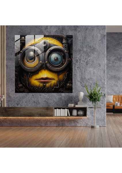 Minyonlar Gerçekçi Portre Cam Baskı - Minyonlar, Karmaşık Detaylar, Benzersiz Kişilik, Modern Sanat, 30X30 fiyatları
