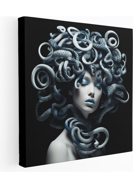 Medusa Kanvas Tablo - Medusa, Kanvas Tablo, Karma Desenli, Yılan Saçı, 30X30