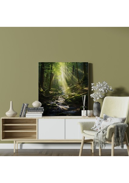 Huzurlu Orman Temizliği Kanvas Tablo - Yosun, Kanvas Tablo, Duvar Dekorasyonu, Ev Dekorasyonu, 30X30 modelleri