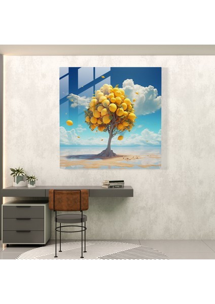 Rüya Gibi Limon Ağacı Cam Baskı - Limon Ağacı, Cam Baskı, Limon Ağacı, Sürrealizm, 30X30