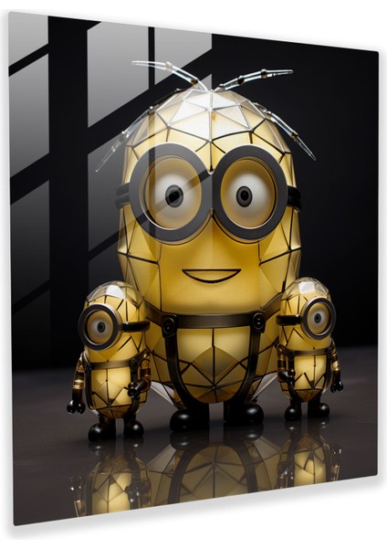 Minions Geometrik Cam Sanatı - Minyonlar, Yaratıcı, Cam Heykel, Minyonlar, 30X30