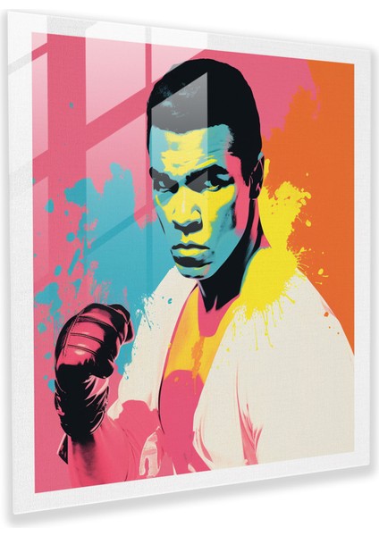 Muhammed Ali Minimalist Cam Baskı - Muhammed Ali, Cam Baskı, Ev Dekorasyonu, Modern Sanat, 30X30
