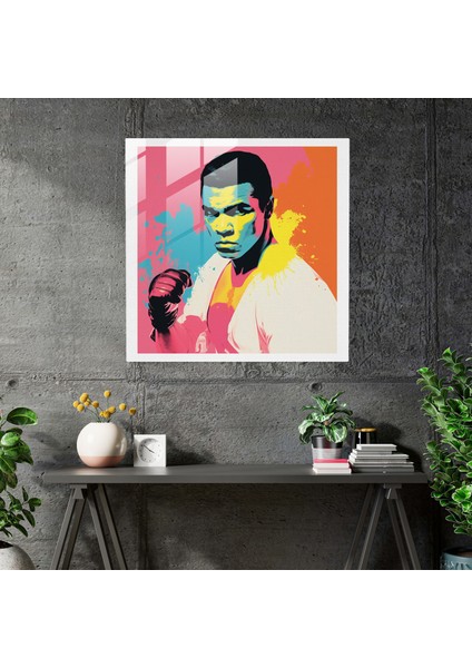 Muhammed Ali Minimalist Cam Baskı - Muhammed Ali, Cam Baskı, Ev Dekorasyonu, Modern Sanat, 30X30