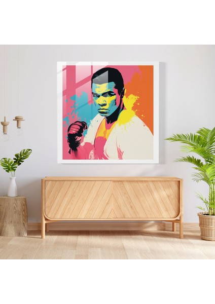 Muhammed Ali Minimalist Cam Baskı - Muhammed Ali, Cam Baskı, Ev Dekorasyonu, Modern Sanat, 30X30
