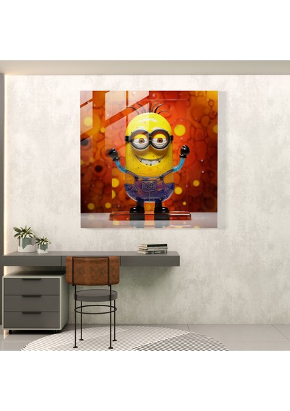 Minyonlar Soyut Cam Baskı - Minyonlar, Cam Baskı, Cam Duvar Tablosu, Minyonlar, 30X30 fiyatları