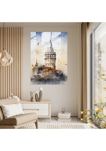 Galata Kulesi Cam Sanatı - Galata Kulesi, Ev Dekorasyonu, Çağdaş, Galata Kulesi, 30X45 fiyatları