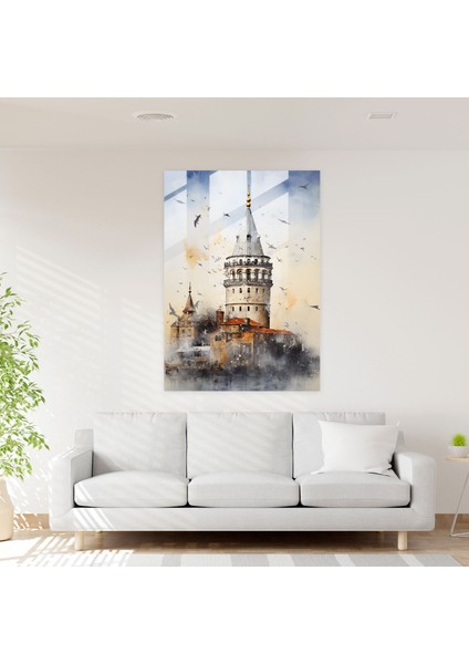 Galata Kulesi Cam Sanatı - Galata Kulesi, Ev Dekorasyonu, Çağdaş, Galata Kulesi, 30X45 modelleri