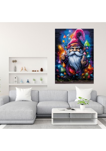 Gnome Duvar Sanatı - Renkli Grafiti Sanatı - Gnome, Büyülü Sokak Sanatı, Ev Dekorasyonu, Kanvas, 30X50 fiyatları