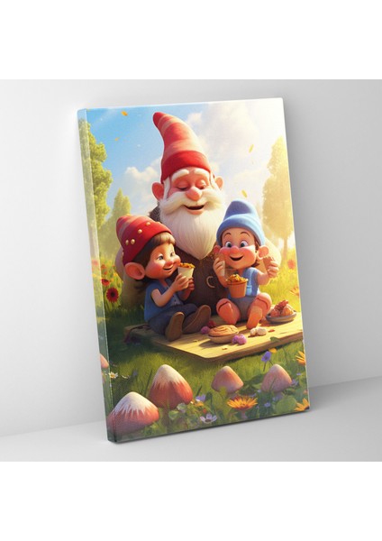 Güneşin Öptüğü Çayır Gnome Kanvas Tablo - Gnome, Nostalji, Iç Isıtıcı, Duvar Dekorasyonu, 30X50