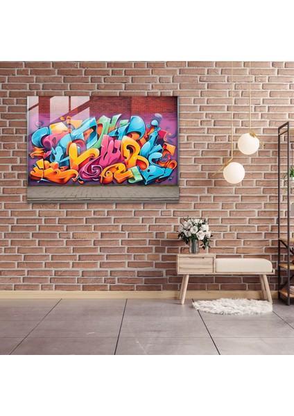 Graffiti Cam Baskı - Güçlü Mesaj - Graffiti, Modern Sanat, Cam Duvar Sanatı, Cam Baskı, 45X30 fiyatları