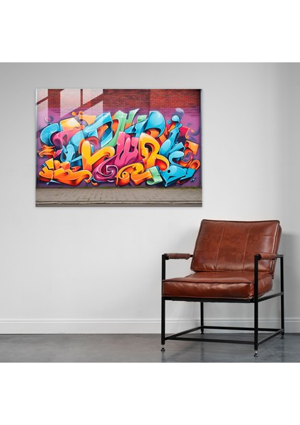 Graffiti Cam Baskı - Güçlü Mesaj - Graffiti, Modern Sanat, Cam Duvar Sanatı, Cam Baskı, 45X30 modelleri