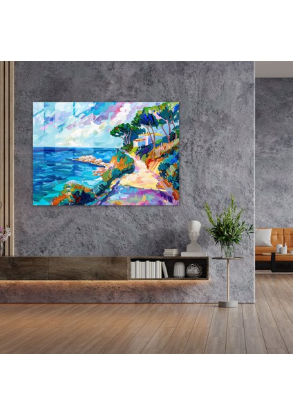 Henri Matisse Ev Dekorasyonu Cam Baskı - Deniz Manzarası - Henri Matisse, Deniz Manzarası, Yatıştırıcı Renkler, Ev Dekorasyonu, 45X30