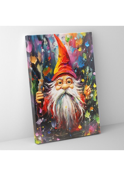 Gnome Kanvas Tablo - Soyut Akrilik Tablo - Gnome, Kanvas Tablo, Gnome, Duvar Dekorasyonu, 30X50