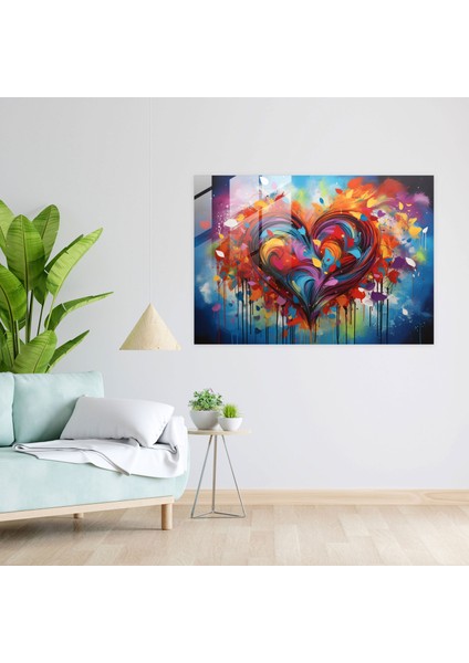 Graffiti Cam Duvar Sanatı - Kentsel Aşk - Graffiti, Cam Baskı, Kent Sanatı, Graffiti Aşkı, 45X30
