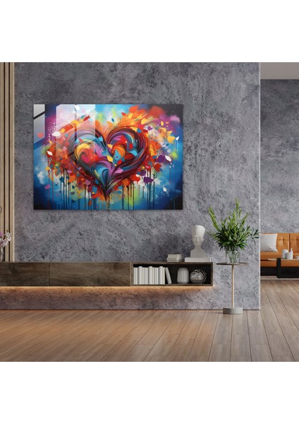 Graffiti Cam Duvar Sanatı - Kentsel Aşk - Graffiti, Cam Baskı, Kent Sanatı, Graffiti Aşkı, 45X30