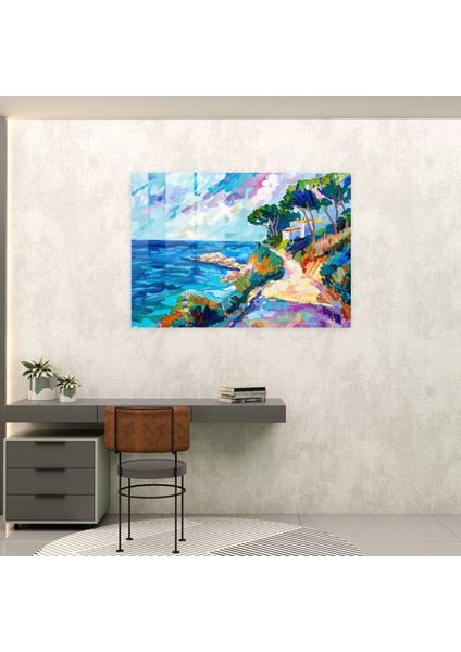 Henri Matisse Ev Dekorasyonu Cam Baskı - Deniz Manzarası - Henri Matisse, Deniz Manzarası, Sakinleştirici Renkler, Ev Dekorasyonu, 90X60