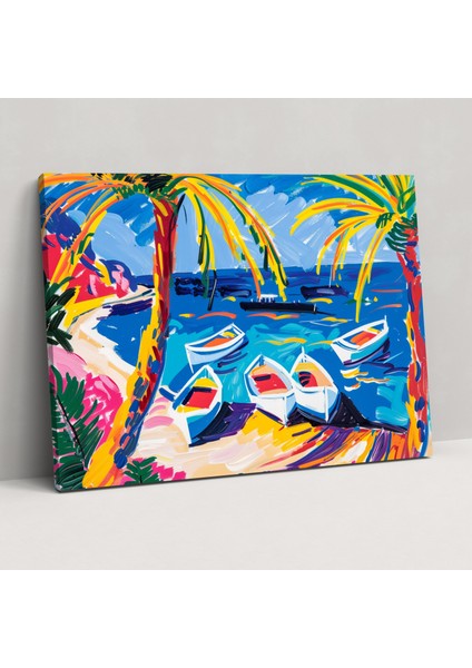 Henri Matisse Kanvas Tablo - Henri Matisse, Sahil Manzarası, Henri Matisse, Canlı Renk Paleti, 50X30