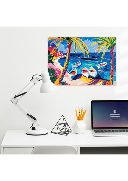 Henri Matisse Kanvas Tablo - Henri Matisse, Sahil Manzarası, Henri Matisse, Canlı Renk Paleti, 50X30