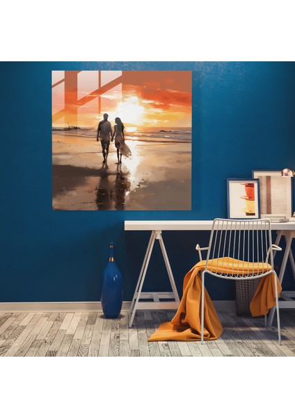 Sandy Beach Romance Cam Baskı - Romantik, Sandy Beach, Ev Dekorasyonu, Kroki, 30X30 fiyatları
