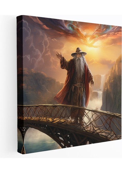 Yüzüklerin Efendisi Duvar Tablosu - Gandalf'ın Büyüsü Kanvas Tablo - Yüzüklerin Efendisi, Kanvas Tablo, Canlı Dijital Sanat, Yüzüklerin Efendisi, 30X30