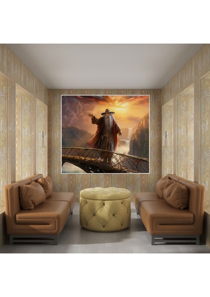 Yüzüklerin Efendisi Duvar Tablosu - Gandalf'ın Büyüsü Kanvas Tablo - Yüzüklerin Efendisi, Kanvas Tablo, Canlı Dijital Sanat, Yüzüklerin Efendisi, 30X30