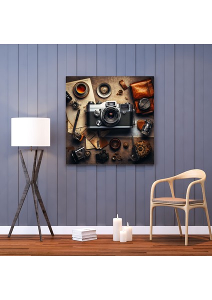 Retro Kanvas Tablo: Vintage Kamera - Retro, Kanvas Tablo, Fotoğraf Aksesuarları, Kamera, 30X30 fiyatları