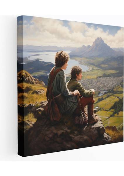 Yüzüklerin Efendisi Kanvas Tablo - Frodo ve Sam Hüküm Dağında - Yüzüklerin Efendisi, Duvar Tablosu, Frodo Baggins, Kanvas Tablo, 30X30