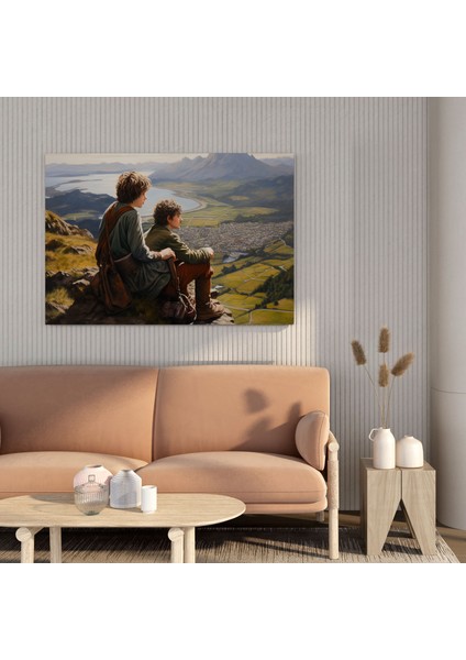 Yüzüklerin Efendisi Kanvas Tablo - Frodo ve Sam Hüküm Dağında - Yüzüklerin Efendisi, Duvar Tablosu, Frodo Baggins, Kanvas Tablo, 30X30