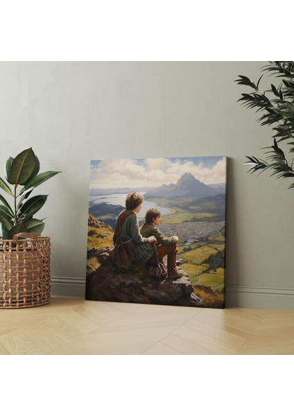 Yüzüklerin Efendisi Kanvas Tablo - Frodo ve Sam Hüküm Dağında - Yüzüklerin Efendisi, Duvar Tablosu, Frodo Baggins, Kanvas Tablo, 30X30