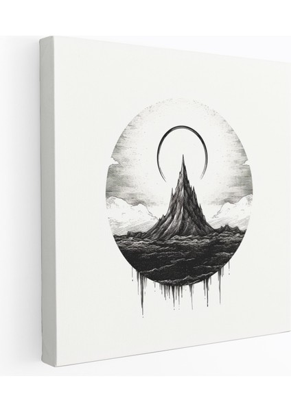 Yüzüklerin Efendisi Duvar Sanatı - Minimalist Yüzük ve Sauron'un Gözü - Yüzüklerin Efendisi, Siyah Beyaz Eskiz, Yüzüklerin Efendisi, Sanatı, 30X30