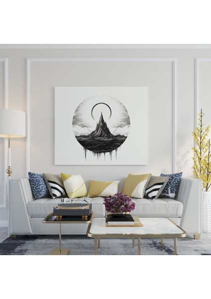 Yüzüklerin Efendisi Duvar Sanatı - Minimalist Yüzük ve Sauron'un Gözü - Yüzüklerin Efendisi, Siyah Beyaz Eskiz, Yüzüklerin Efendisi, Sanatı, 30X30 modelleri