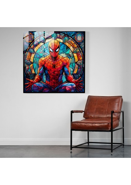 Örümcek Adam Vitray Cam Baskı - Örümcek Adam, Vitraydan Esinlenen Sanat Eseri, Cam Baskı, Duvar Süslemesi, 30X30 modelleri