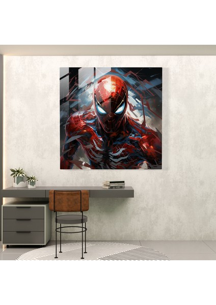 Fütüristik Örümcek Adam Cam Baskı - Örümcek Adam, Modern Sanat, Örümcek Adam, Cam Baskı, 30X30