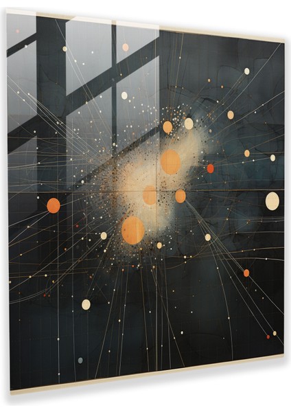 Yıldız Haritası - Geometrik Takımyıldızlar - Yıldız Haritası, Yıldız Haritası, Ev Dekorasyonu, Modern Sanat, 30X30