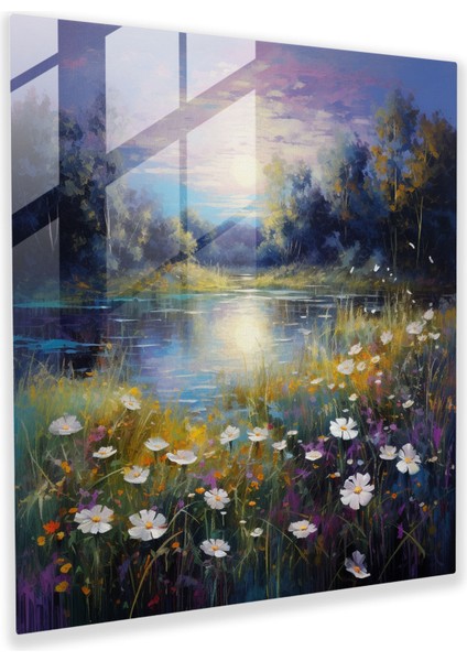 Yıldız Haritası - Yıldızların Aydınlattığı Çayır - Yıldız Haritası, Yıldız Haritası, Duvar Dekorasyonu, Cam Duvar Sanatı, 30X30