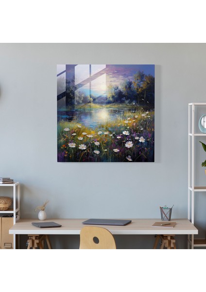 Yıldız Haritası - Yıldızların Aydınlattığı Çayır - Yıldız Haritası, Yıldız Haritası, Duvar Dekorasyonu, Cam Duvar Sanatı, 30X30 fiyatları