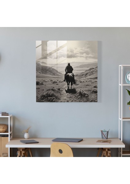 Güneybatı Gezgini - Cam Baskı - Güneybatı, Duvar Süslemesi, Batı Kovboyu, Macera, 30X30 modelleri