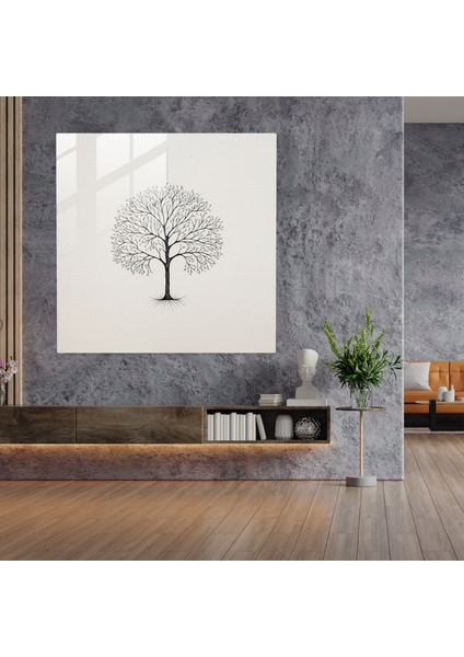 Cam Baskı - Minimalist Hayat Ağacı - Hayat Ağacı, Duvar Süslemesi, Hayat Ağacı, Cam Duvar Sanatı, 30X30 fiyatları