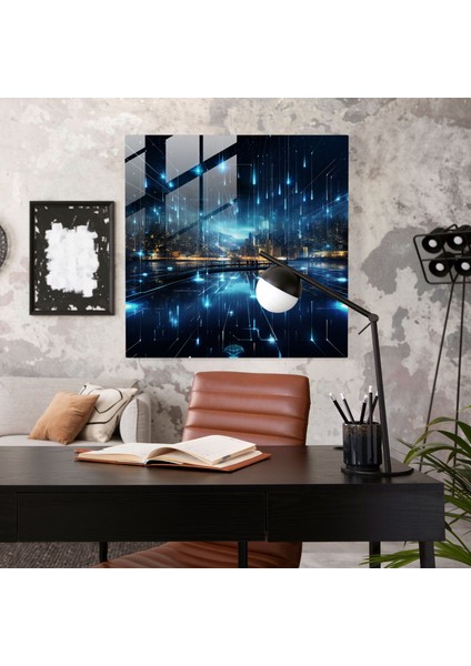 Yıldız Haritası - Fütüristik Şehir Manzarası - Yıldız Haritası, Duvar Dekorasyonu, Yıldız Haritası, Ev Dekorasyonu, 30X30 fiyatları