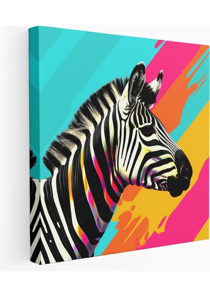 Minimalist Zebra Kanvas Tablo - Soyut Duvar Tablosu - Zebra, Zebra, Kanvas Tablo, Minimalist, 30X30