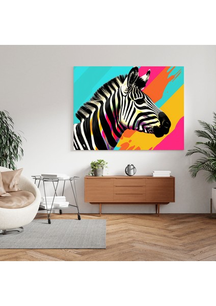 Minimalist Zebra Kanvas Tablo - Soyut Duvar Tablosu - Zebra, Zebra, Kanvas Tablo, Minimalist, 30X30